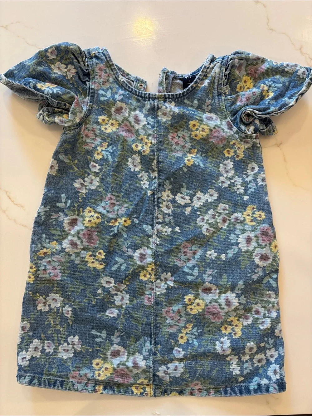 GAP Floral Denim Dress in Blue with Yellow & Pink Flowers
